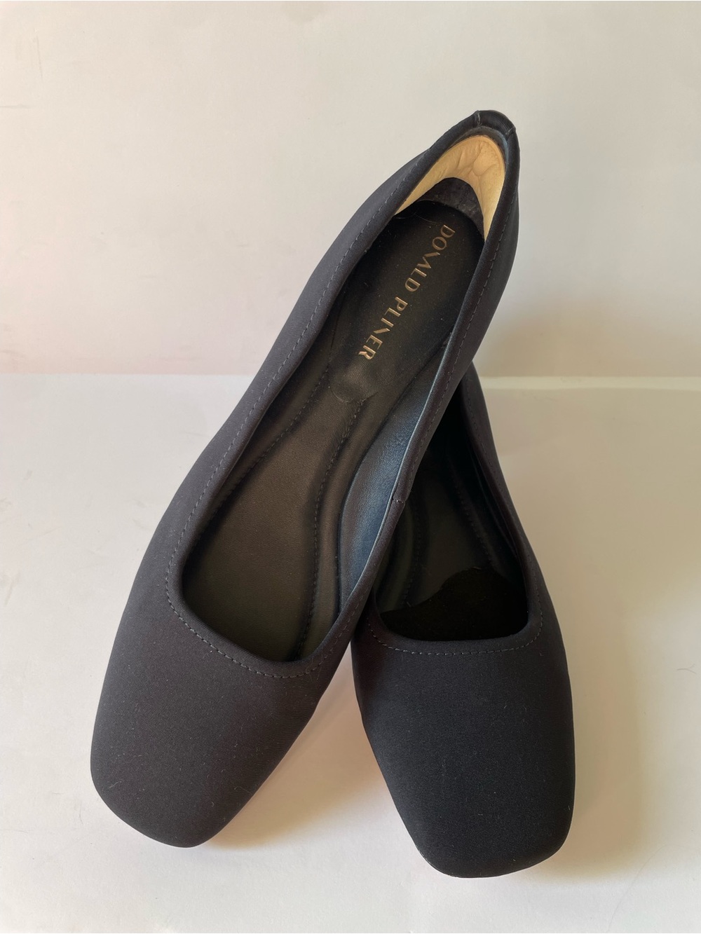 Donald J. Pliner Women’s Navy Blue Square-Toe Ballet Flats Block Heel Shoes 9.5